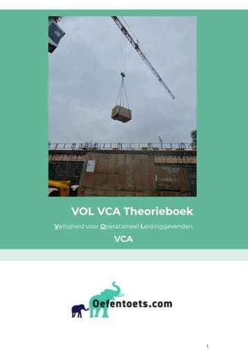 Samenvatting VOL VCA, Nieuw, Niet van toepassing, Oefentoets.com