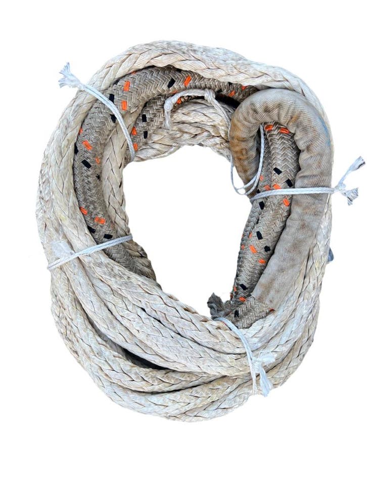 White Dismantle Rope HMPE 20 MTR 34MM 1 Oog BS 65 Ton Dyn..., Watersport en Boten, Beroepsscheepvaart, Nieuw, Verzenden