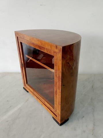 Art Deco - Vitrine - Hout, iepveertje