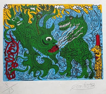 Robert Combas (1957) - Dragons Marins, Antiek en Kunst