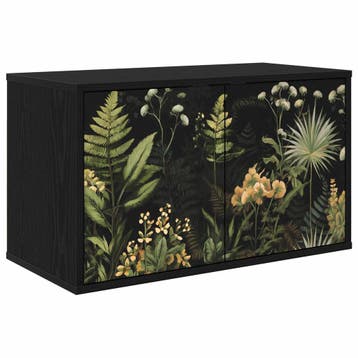 vidaXL Wandgemonteerd tv-meubel RHENEN 69 x 33 x 40 cm Zwart, Minder dan 50 cm, Verzenden, Nieuw, Minder dan 100 cm