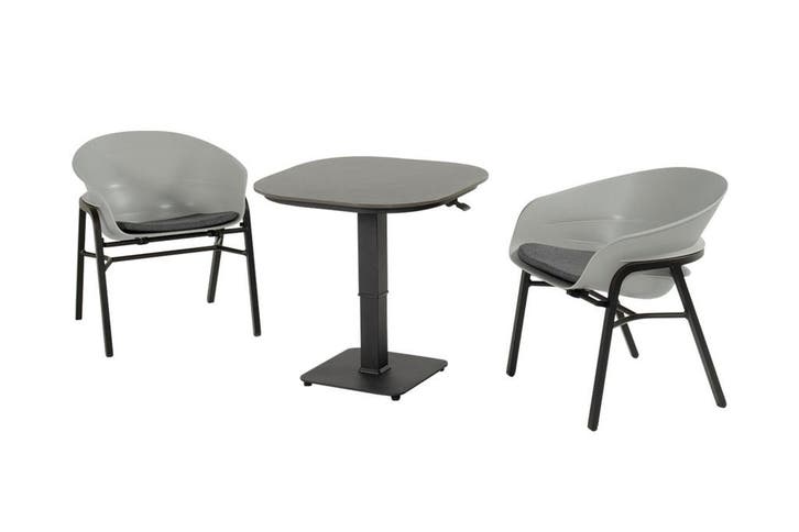 Hartman Tubb verstelbare bistro set (3-delig) - Concrete, Tuin en Terras, Tuinsets en Loungesets, Loungeset, Nieuw, Kunststof