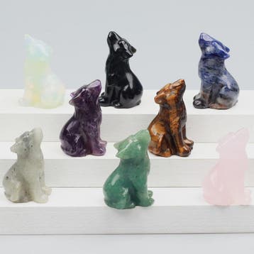 Kristallen Wolf Beeldje - Natuursteen Energie Steen Decorati, Verzenden, Nieuw