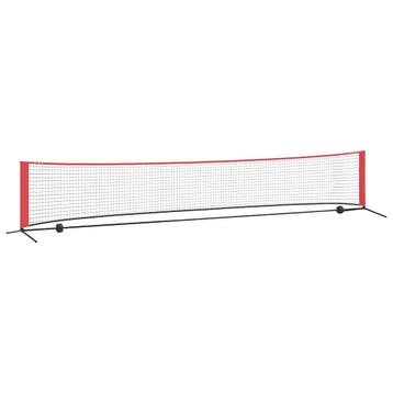 vidaXL Tennisnet Zwart en Rood 494,5 x 90 x 87 cm Polyester, Sport en Fitness, Tennis, Verzenden, Nieuw