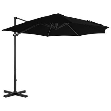Hangparasol aluminium 300cm - Retour buitenkans, Gebruikt, Kantelbaar, Ophalen of Verzenden, Zweefparasol