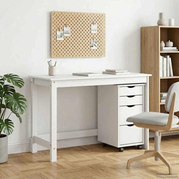 vidaXL Bureau en rollende kast set MOSS 2 st Wit, Verzenden, Nieuw
