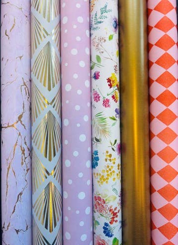 Inpakpapier Party Verjaardag mix van 6 luxe rollen 200x70cm, Ophalen of Verzenden, Nieuw, Overige typen