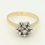 Ring - 14 karaat Geel goud, Witgoud Diamant (Natuurlijk), Nieuw
