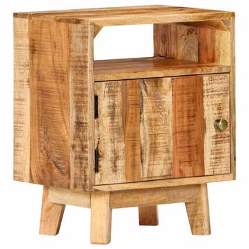vidaXL Nachtkastje 40x30x50 cm ruw mangohout, Minder dan 50 cm, Verzenden, Nieuw, Minder dan 100 cm