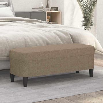 vidaXL Bankje 100x35x41 cm stof taupe, Verzenden, Nieuw, Stof