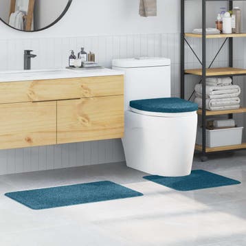 vidaXL Antislip Badmat Set 3 st Blauw 50 x 80 cm PP, Huis en Inrichting, Verzenden, Nieuw, Blauw
