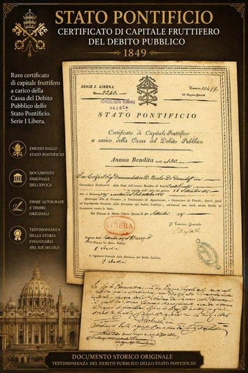 Italië. - 130 Scudo Stato Pontificio – Certificato di