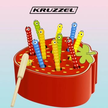 Kruzzel Houten Spel Aardbei - Educatief en Leuk Peuters..., Ophalen of Verzenden, Nieuw
