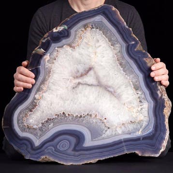 Topkwaliteit - XL Blauwe Agaat - 49x43x4 cm - Plak- 12.45 kg