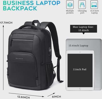 BANGE Waterdichte Laptop Rugzak 15.6 inch met USB Laadpoort, Verzenden, Nieuw