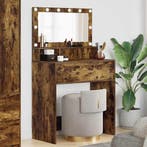 vidaXL Slaapkamer Kaptafels met lade Gerookt eiken 80 x 39,6, Huis en Inrichting, Tafels | Kaptafels, Verzenden, Nieuw
