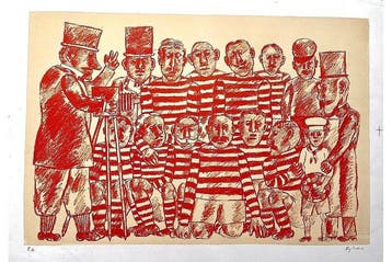 Franz Borghese (1941–2005) - Squadra di calcio – Litografia