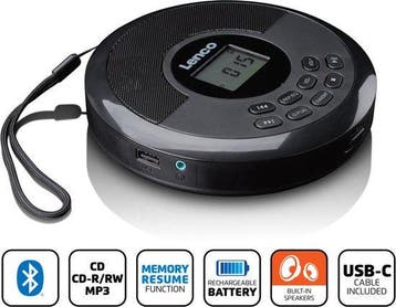 Discman - CD Speler - MP3 Speler - Anti Shock - Zwart - CD-3, Verzenden