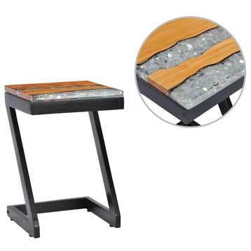 vidaXL Salontafel 30x30x50 cm massief teakhout en polyresin, Minder dan 50 cm, 50 tot 100 cm, Verzenden, Nieuw