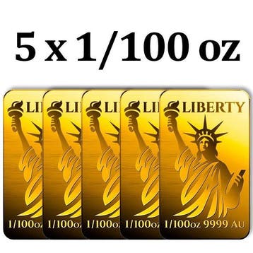 5 x 1/100 Troy Ounce - Goud .999 - European Mint, Estonia, 5