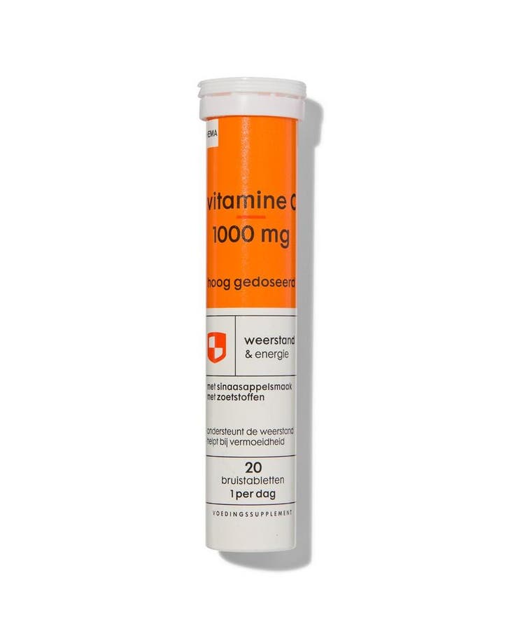 HEMA Vitamine C 1000mg hoog gedoseerd bruistablet - 20 stuks, Sport en Fitness, Gezondheidsproducten en Wellness, Nieuw, Verzenden