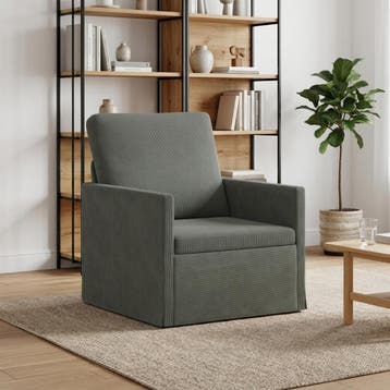 vidaXL Fauteuil Donkergrijs 70 x 81 x 82 cm Katoen Stof, Huis en Inrichting, Eenpersoons, Verzenden, Nieuw, Minder dan 150 cm