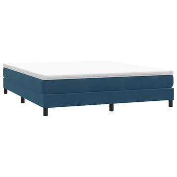 vidaXL Boxspring zonder matras fluweel donkerblauw 180x210, Stof, Verzenden, Blauw, Nieuw