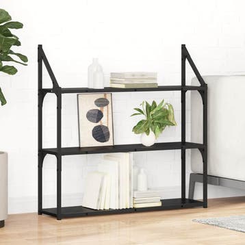 vidaXL Wandplank met plank Zwart Eiken 80 x 21 x 78,5 cm, Verzenden, Nieuw