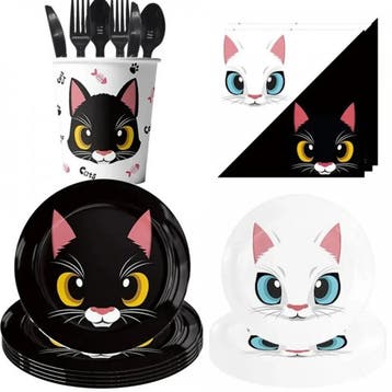 82-delige set Cats Black and White, Dieren en Toebehoren, Verzenden, Nieuw