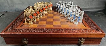 Schaakspel -  Las Cruzadas - Brons, Hout