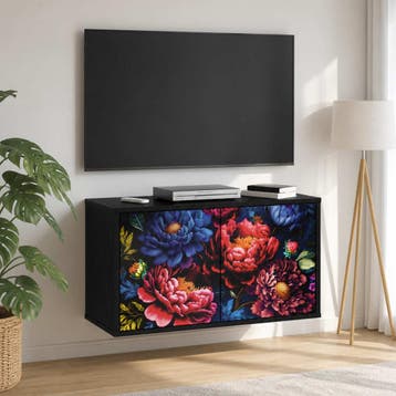 vidaXL Wandgemonteerd tv-meubel KIEL 69 x 33 x 40 cm Zwart, Minder dan 50 cm, Verzenden, Nieuw, Minder dan 100 cm