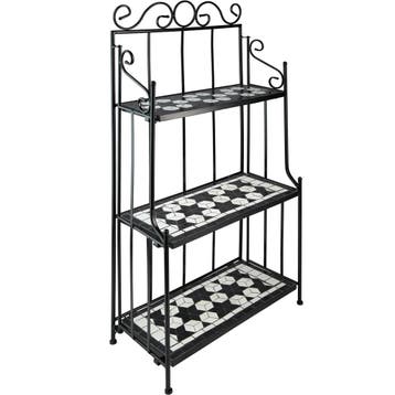 Metalen rek mozaïek 3 niveaus - zwart / wit, Tuin en Terras, Verzenden, Nieuw