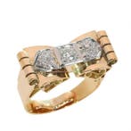 Ring - 18 karaat Geel goud - 0.48ct. tw. - Diamant - Vintage, Nieuw