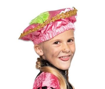 Pietbaret satijn roze met veer, Ophalen of Verzenden, Nieuw