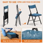 Klapstoelen - Vouwstoelen - Set van 4 - Eettafelstoelen - Bl, Verzenden, Zo goed als nieuw