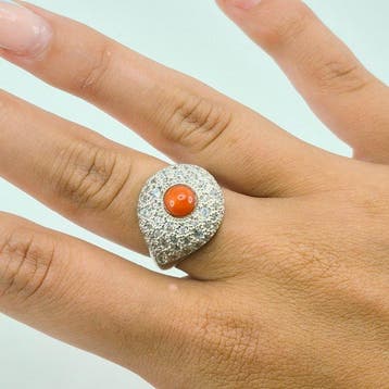 Koraal - Zilver - Ring - CORALLO MEDITERRANEO