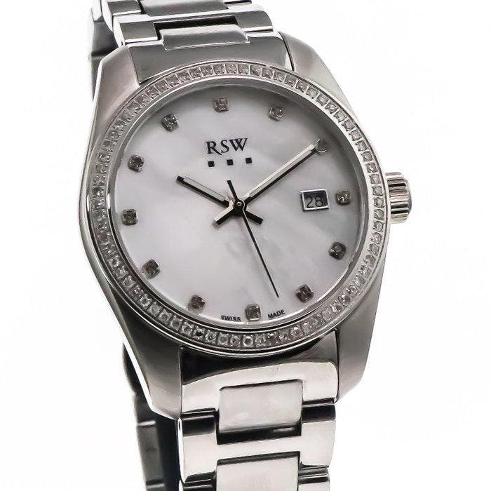 RSW - Swiss Made Diamond Watch - RSWL143-SS-DD-7 - Zonder, Sieraden, Tassen en Uiterlijk, Horloges | Heren