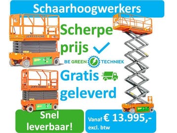 Schaarhoogwerkers voorraad actie | 10 t/m 14 M | Vanafprijs:, Verzenden