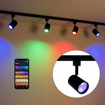 Smart Railsysteem 1-fase | HUE compatible | Zwart | 2 Meter, Huis en Inrichting, Lampen | Plafondlampen, Ophalen of Verzenden