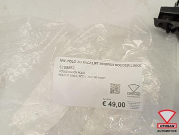 VW Polo 2G Facelift 2021+ Bumper houder geleider Links Zijsc, Ophalen, Volkswagen, Bumper, Nieuw