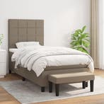 vidaXL Boxspring met matras stof taupe 80x200 cm, Eenpersoons, Verzenden, Nieuw, 80 cm