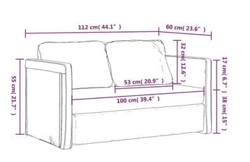 Light Gray Sofa Bed 112x174x55 cm – Modern Convertible Couch, Verzenden, Nieuw