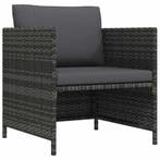 vidaXL Tuinbank met kussens poly rattan grijs, Verzenden, Nieuw