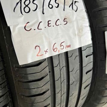 4 x Continental EcoContact 5 185-65-15 Zomerbanden 6,5mm, Gebruikt, 15 inch, Band(en), Personenwagen