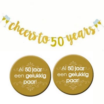 12-delige set voor een 50 jarig jubileum, Hobby en Vrije tijd, Verzenden, Nieuw, Versiering, Geboorte of Huwelijk