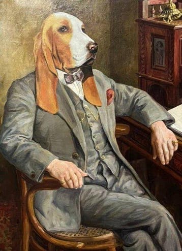 Belgische school (XIX-XX) - Portret schilderij van adelijke, Antiek en Kunst