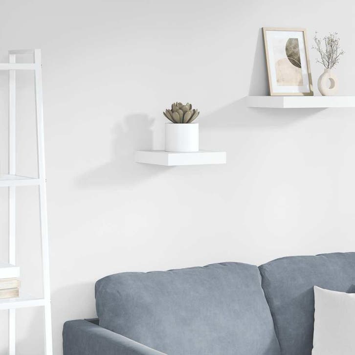 vidaXL Wandschap zwevend 23x23,5x3,8 cm MDF hoogglans wit, Huis en Inrichting, Woonaccessoires | Wandplanken en Boekenplanken