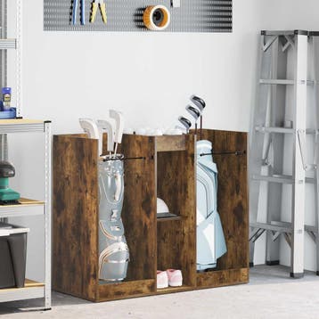 vidaXL Golfkast Effen Gerookt eiken 102 x 45 x 85,5 cm, Sport en Fitness, Golf, Verzenden, Nieuw