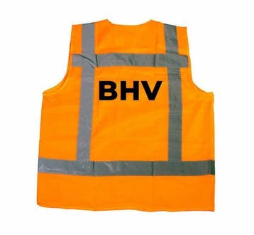 RWS veiligheidshesje BHV op rug en borst oranje, Verzenden, Nieuw