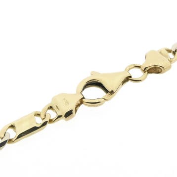 Bicolor gouden figaro schakelarmband, Ophalen of Verzenden, Gebruikt, Overige kleuren, Goud